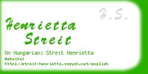 henrietta streit business card